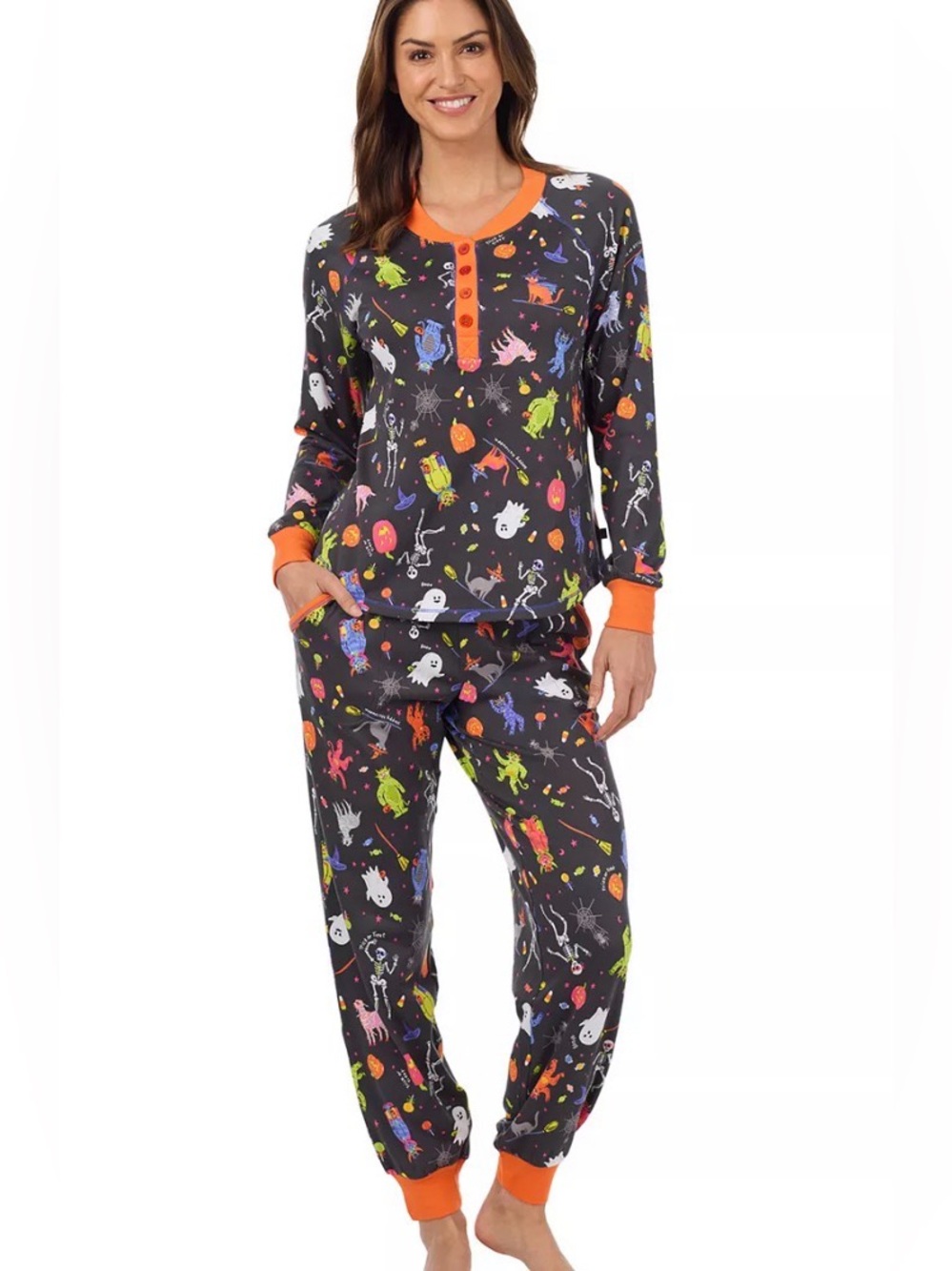 Cuddl Duds Women’s Halloween monsters pajama set size medium NWT